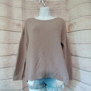 Express Lace Up Back Tunic Sweater